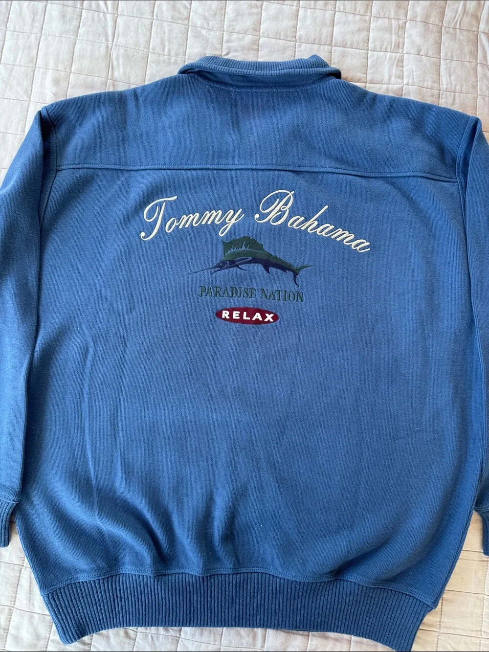 Tommy Bahama Men's Navy Half-Zip Pullover Sweater
